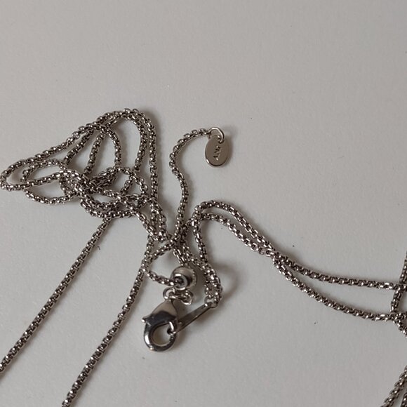 17.5 Inch 2 Layer Silver Tone JNY Necklace - Picture 7 of 11